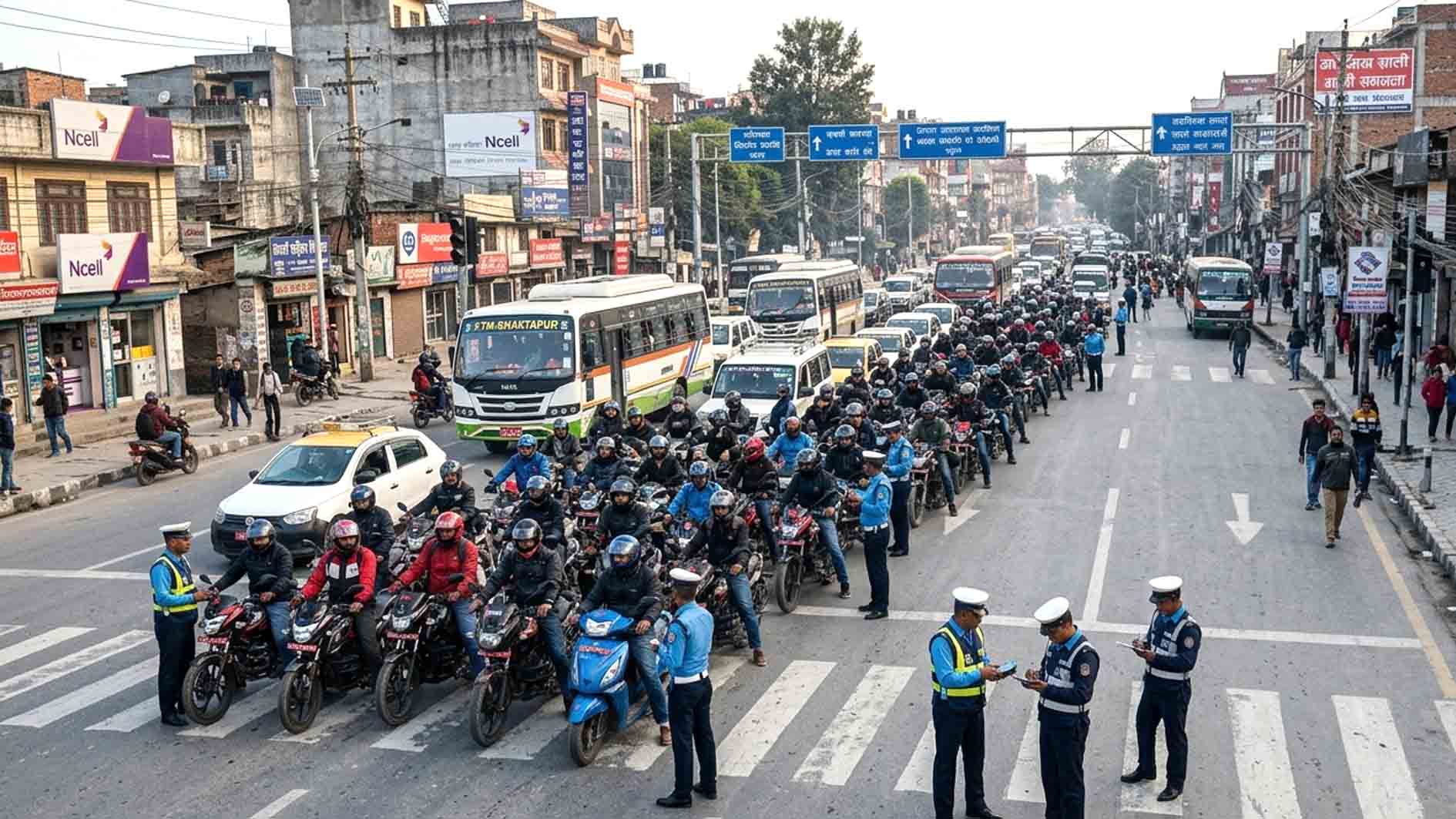 ट्राफिक नियम उल्लङ्घनमा २४ घण्टामै १,९२२ चालक कारबाहीमा, पाँच लाखभन्दा बढी राजस्व संकलन